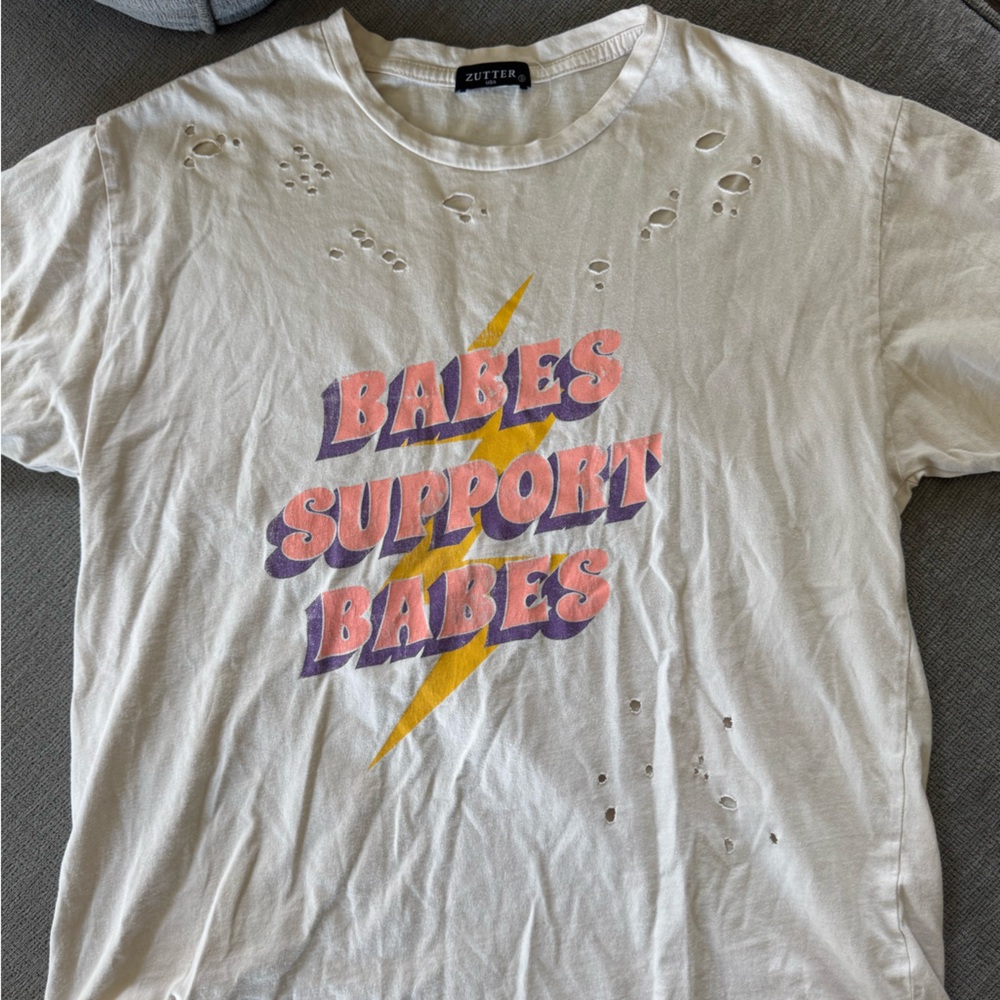 White Graphic Tee - Babes Support Babes